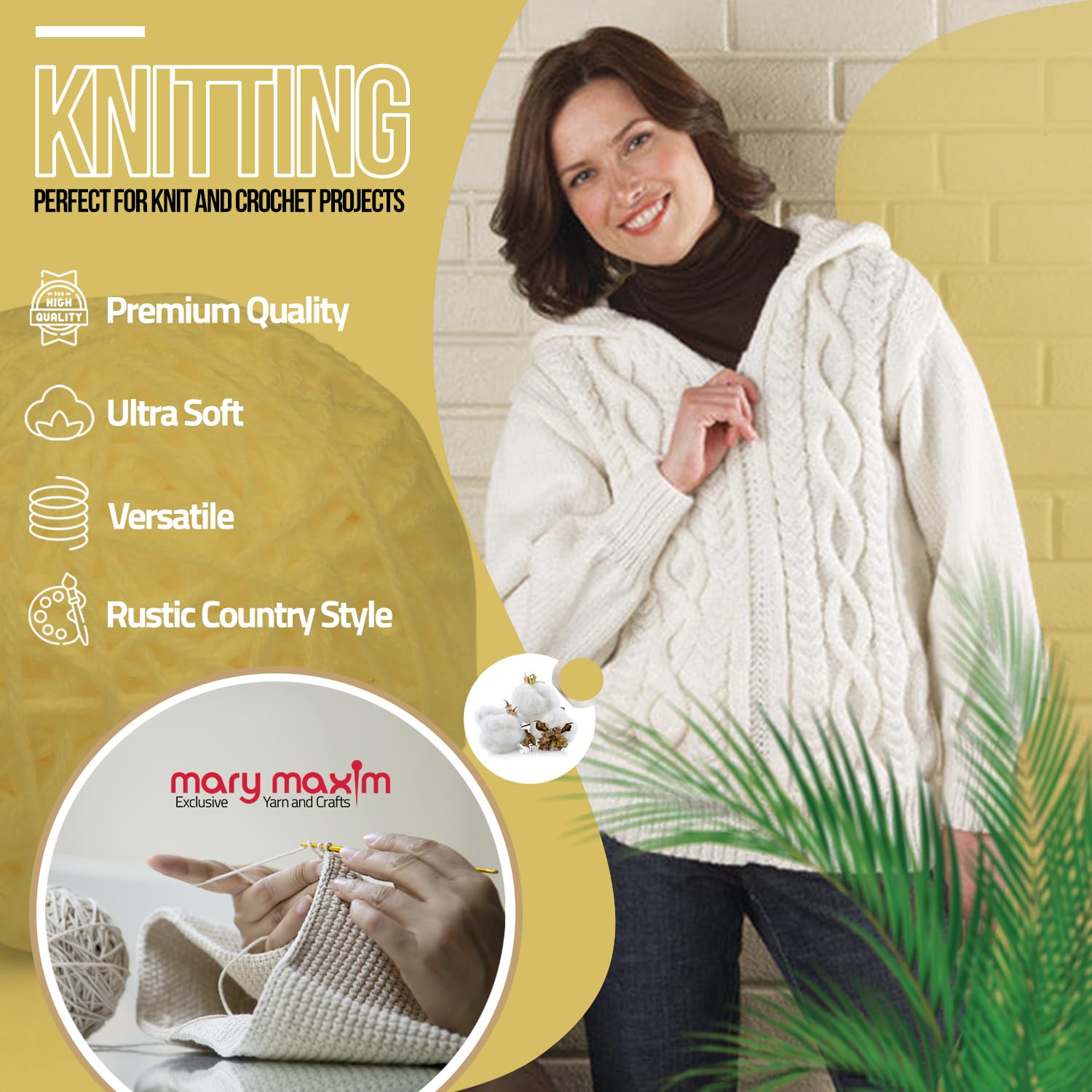 Amazon.com: Aran Irish Twist - Acrylic Yarn for Crocheting, 4